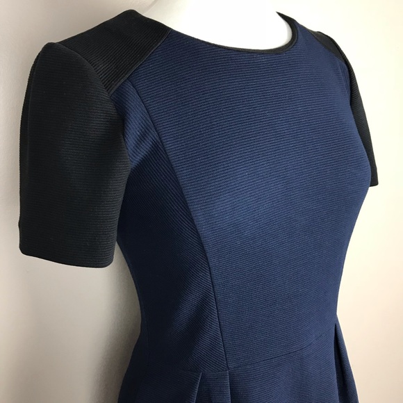 Madewell Colorblock Black Navy Dress - Picture 6 of 8